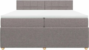 vidaXL Κρεβάτι Boxspring με Στρώμα Taupe 200x200 εκ. Υφασμάτινο