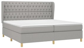 ΚΡΕΒΑΤΙ BOXSPRING ΜΕ ΣΤΡΩΜΑ ΑΝΟΙΧΤΟ ΓΚΡΙ 200X200 ΕΚ. ΥΦΑΣΜΑΤΙΝΟ 3128789