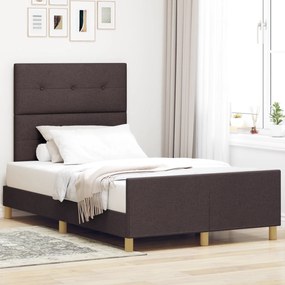 vidaXL Κρεβάτι Σκελετός Σκούρο Καφέ 120x200 εκ Υφάσματος