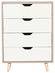 ALINA Συρταριέρα με 4 Συρτάρια Απόχρωση Sonoma - Άσπρο  56x29x77cm [-Φυσικό/Άσπρο-] [-Paper-] Ε746,1