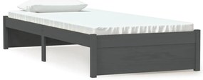 vidaXL Πλαίσιο Κρεβατιού Γκρι 75 x 190 εκ. από Μασίφ Ξύλο Small Single