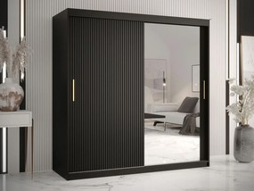 Ντουλάπα Hartford H128, Μαύρο, 200x180x62cm, Πόρτες ντουλάπας: Ολίσθηση