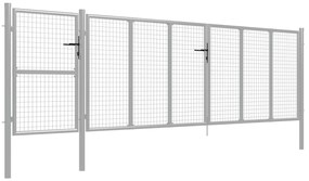 vidaXL Πόρτα Περίφραξης Κήπου Ασημί 500 x 125 εκ. Ατσάλινη