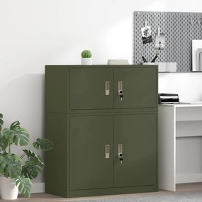vidaXL Ντουλάπι αποθήκευσης Ελιά Πράσινη 90 x 40 x 40 εκ Ατσάλι