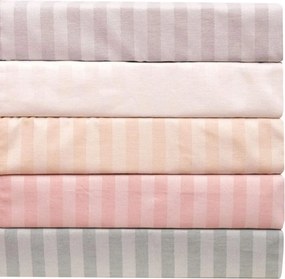 Σετ Σεντόνια Μονά 165x270 Polycotton Σατέν ριγέ 850 Μπεζ