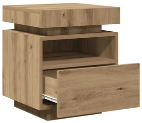 vidaXL Κομοδίνα με φώτα LED 2 τεμ Artisan Oak 40x39x48,5 cm