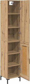 vidaXL Highboard Artisan Oak 34,5 x 34 x 180 εκ. Επεξεργασμένο ξύλο
