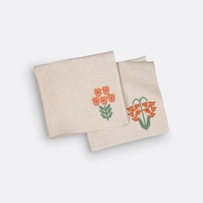 Σετ 2 πετσέτες φαγητού από κεντημένο λινό, Harlig