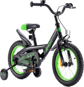 Galaxy 12 Inch 20 cm Boys Coaster Brake Black/Green