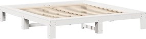 vidaXL Σκελετός Κρεβ. Χωρίς Στρώμα Λευκό 150x200 εκ Μασίφ Πεύκο