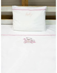 Σεντόνια κεντητά κούνιας Panda 02 Pink Κούνιας