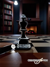 Επιτραπέζιο γούρι βασιλιάς σκακιού ασημί