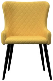 vidaXL Καρέκλες Τραπεζαρίας 2 τεμ Κίτρινες Υφασμάτινες