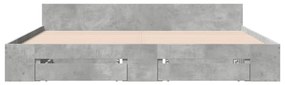 vidaXL Πλαίσιο Κρεβατιού με συρτάρια Γκρι Σκυρ. 180x200 εκ. Επεξ. Ξύλο