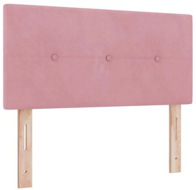 vidaXL Κρεβάτι με Ελατήρια και Στρώμα Ροζ 120 x 200 cm ύφασμα