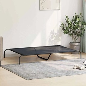 vidaXL Ανυψωμένο κρεβάτι σκύλου Μαύρο 150x90x20 cm Textilene ατσάλι