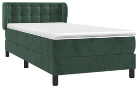 ΚΡΕΒΑΤΙ BOXSPRING ΜΕ ΣΤΡΩΜΑ ΣΚΟΥΡΟ ΠΡΑΣΙΝΟ 90X190 ΕΚ. ΒΕΛΟΥΔΙΝΟ 3127706