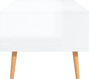 vidaXL Τραπεζάκι Σαλονιού Γυαλ. Λευκό 90x49,5x43 εκ. Επεξεργ. Ξύλο