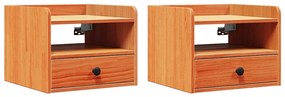 vidaXL Κομοδίνο 2 pcs Καφέ κεριού 38 x 36 x 29.5 εκ Μασίφ ξύλο πεύκου