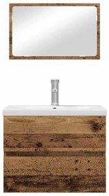 vidaXL Σετ Επίπλων Μπάνιου 3 pcs Παλαιό ξύλο 60 x 38.5 x 45 cm