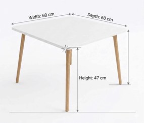 Τραπεζάκι Σαλονιού Λευκό LOPRO 60x60x47