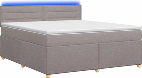 vidaXL Κρεβάτι box spring με στρώμα Taupe 140 x 200 cm Ύφασμα