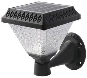 Ηλιακό Φωτιστικό Κήπου LED 0.8W 75lm 90° Τετράγωνο IP44 Επιτοίχιο CCT 3σε1 Θερμό+Φυσικό+Ψυχρό Λευκό Μαύρο 93578 VTAC-93578-Μαύρο 93578