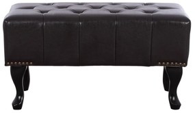 Ταμπουρέ Υποπόδιο T.Chesterfield Emma PU 80x44x39Y εκ.Σκ.Καφέ