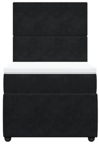 vidaXL Κρεβάτι Boxspring με Στρώμα Μαύρο 80 x 200 εκ. Βελούδινο