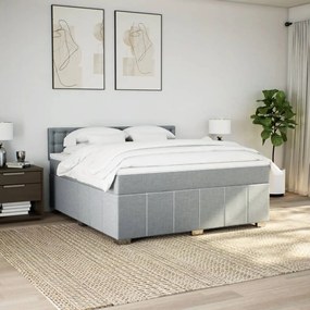 ΚΡΕΒΑΤΙ BOXSPRING ΜΕ ΣΤΡΩΜΑ ΑΝΟΙΧΤΟ ΓΚΡΙ 180X200 ΕΚ. ΥΦΑΣΜΑΤΙΝΟ 3287161