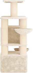 vidaXL Δέντρο γάτας με στύλους ξύρας 2 τμχ. Κρεμ 147 cm