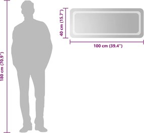 vidaXL Καθρέφτης Μπάνιου με LED 100x40 εκ.