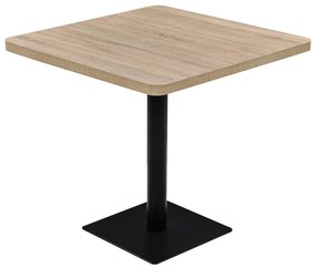 vidaXL Τραπέζι Bistro Τετράγωνο Χρώμα Δρυός 80x80x75 εκ. MDF/Ατσάλι