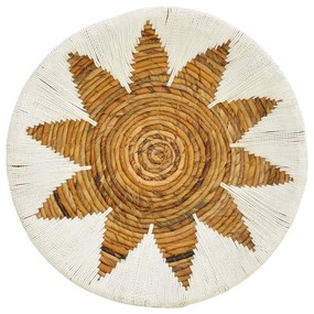 Διακοσμητικό τοίχου Circy Inart σετ 3 τεμ ψάθα σε λευκή-μπεζ απόχρωση