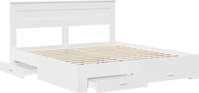 vidaXL Σκελετός Κρεβατιού Λευκό 180 x 200 cm Επεξεργασμένο Ξύλο