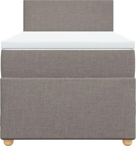 vidaXL Κρεβάτι Boxspring με Στρώμα Taupe 100 x 200 εκ. Υφασμάτινο