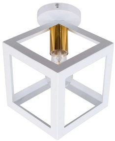 Φωτιστικό Οροφής - Πλαφονιέρα Cube 00800 1xE27 Με Πλέγμα Φ25xY25cm White GloboStar