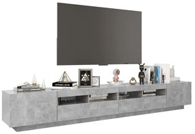 vidaXL Έπιπλο Τηλεόρασης με LED Γκρι Σκυροδέματος 260 x 35 x 40 εκ.