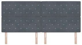 vidaXL Βελούδινο Κεφαλάρι Argyle Σκούρο γκρι 200 cm Βελούδο