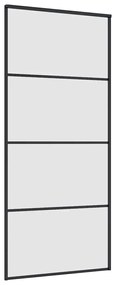 vidaXL Συρόμενη Πόρτα με Μηχανισμό Μαύρο 90x205 εκ. Γυαλί ESG
