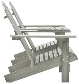vidaXL Καρέκλες Κήπου Adirondack με Τραπέζι Γκρι από Μασίφ Ξύλο Ελάτης