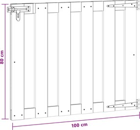 vidaXL Πύλη Κήπου 100 x 80 cm WPC και Αλουμίνιο Μαύρο