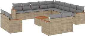 vidaXL Patio Sofa Set 6-θέσια Μικτό μπεζ