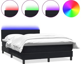 VidaXL Κρεβάτι Boxspring με Στρώμα & LED Μαύρο 160x210 εκ. Βελούδινο