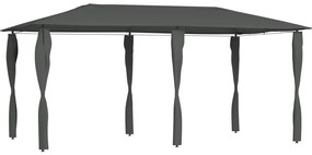 vidaXL Κιόσκι με Καλύμματα Στύλων Ανθρακί 2,98x5,3x2,59 μ. 160 γρ./μ²