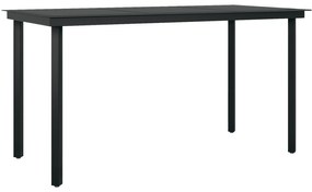 vidaXL Σετ τραπεζαρίας 5 pcs Ανοιχτό γκρι και Μαύρο 140 x 70 x 74 εκ.