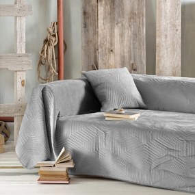 Ριχτάρι Καναπέ Τετραθέσιου Βελουτέ (180x330) Rythmos Selma Grey