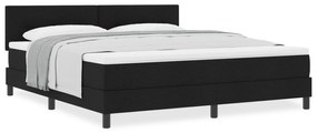 vidaXL Κρεβάτι κουτιού με στρώμα Μαύρο 180x200 εκ Ύφασμα