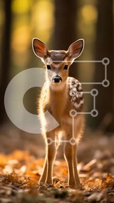 Σετ των 2 Intra Συλλεκτικό Ξύλινο Παζλ Plywood  4mm - Αξιολάτρευτο ελαφάκι στο φθινοπωρινό ξέφωτο Σε Ξύλινο Κουτί - Διαστάσεις: 10x10 cm – 25 κομμάτια