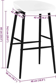 vidaXL Καρέκλες Μπαρ 4 τεμ. Λευκές